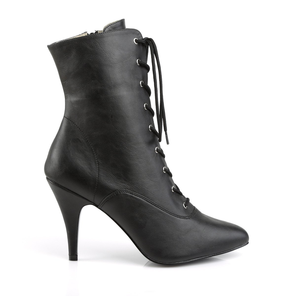 Pleaser Pink Label Dream-1020 BPU - Černé kotníkové kozačky na vysokém podpatku