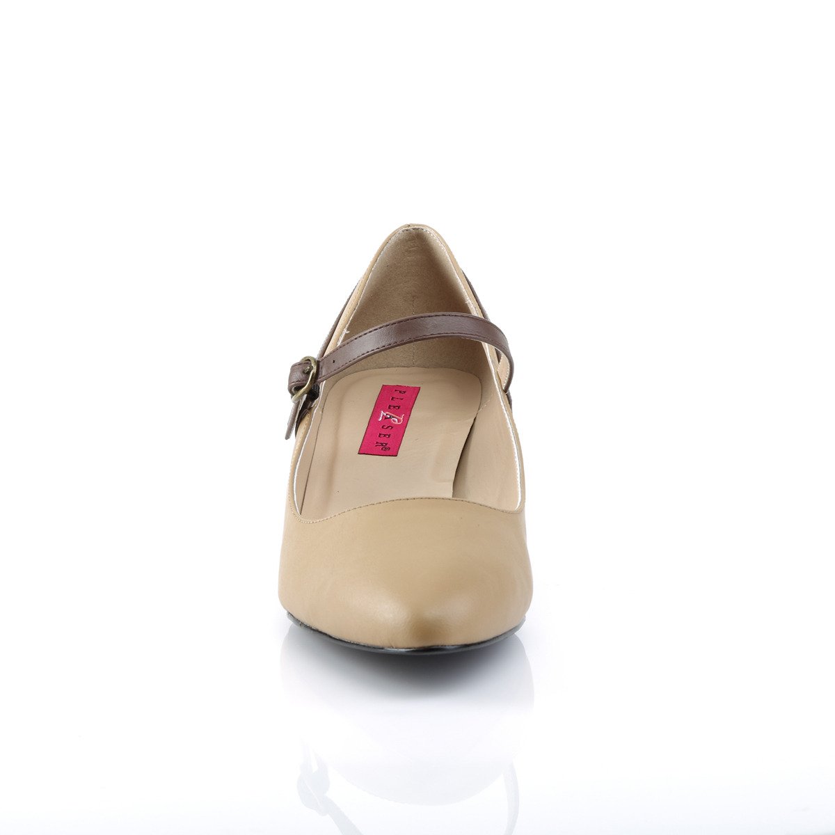 Pleaser Pink Label Fab-425 T-BNPU - Béžové lodičky s páskem bez platformy