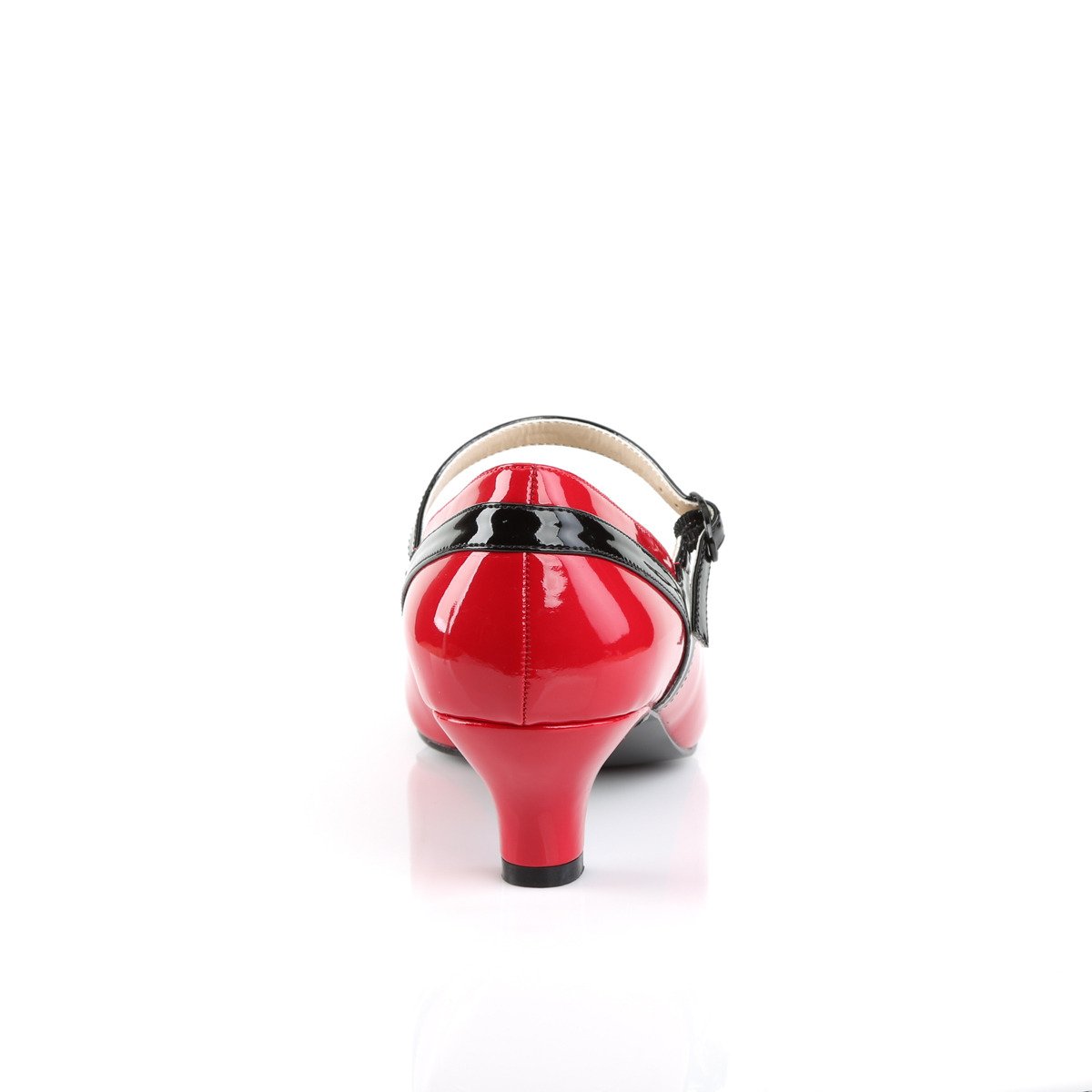 Pleaser Pink Label Fab-425 R-B - Lesklé červené lodičky s páskem bez platformy