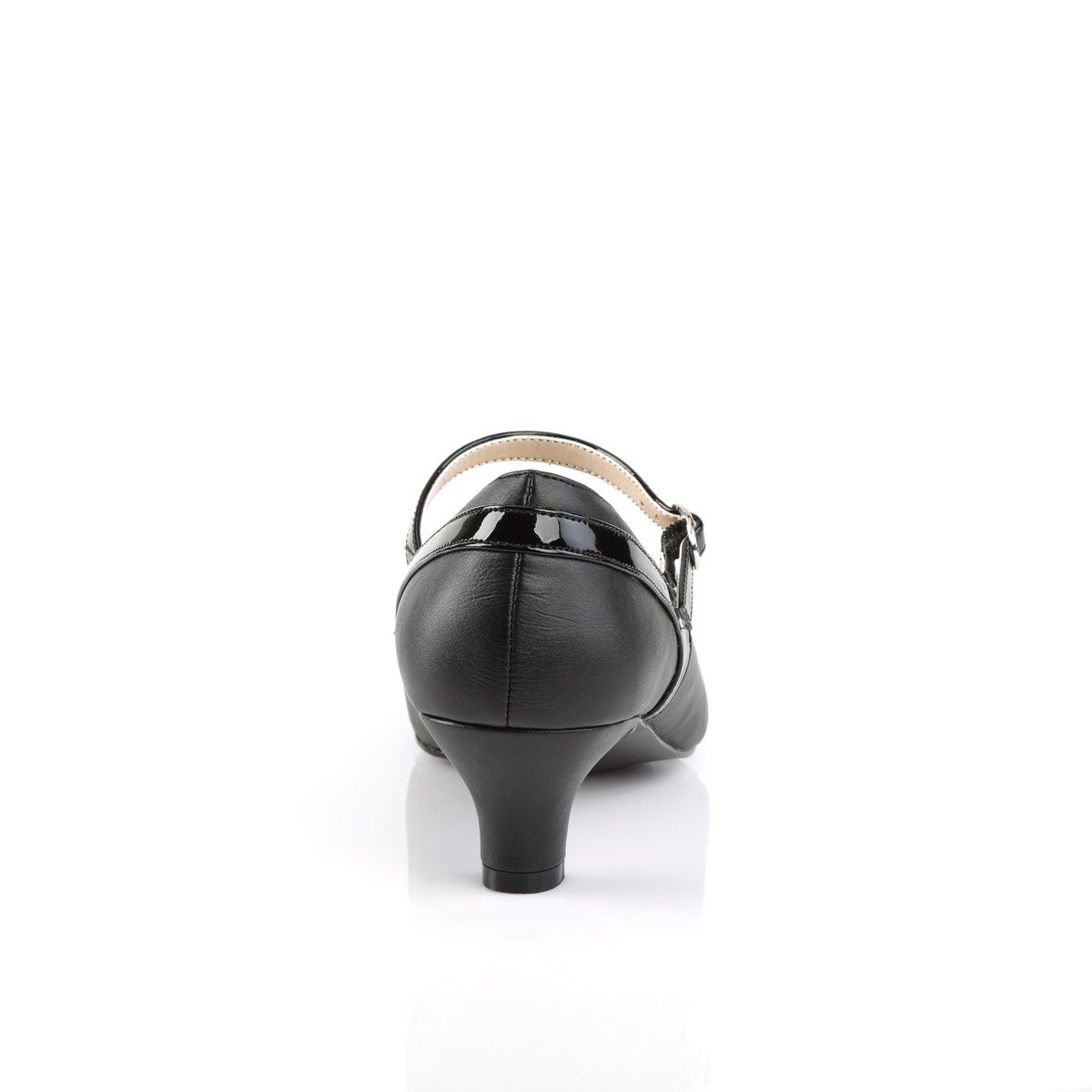 Pleaser Pink Label Fab-425 BPU-PT - Lesklé černé lodičky s páskem bez platformy