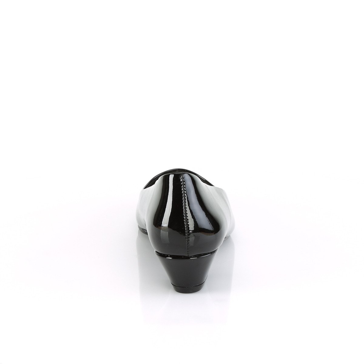 Pleaser Pink Label Gwen-01 B - Lesklé černé lodičky s širokými podpatky