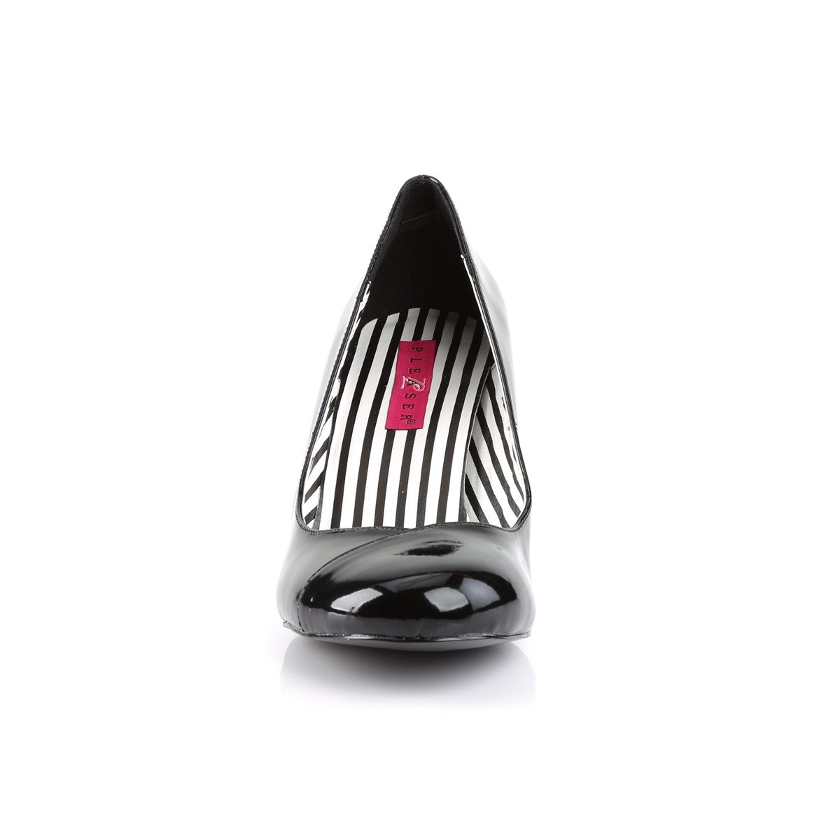 Pleaser Pink Label Jenna-01 B - Lesklé černé lodičky s širokými podpatky