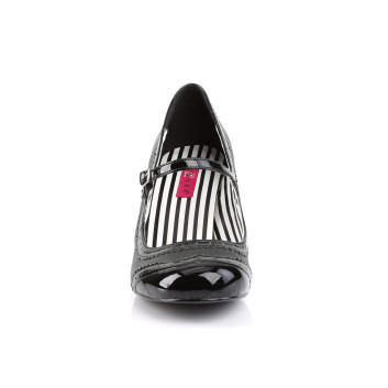 Pleaser Pink Label Jenna-06 BPU-PT - Lesklé černé lodičky s širokými podpatky
