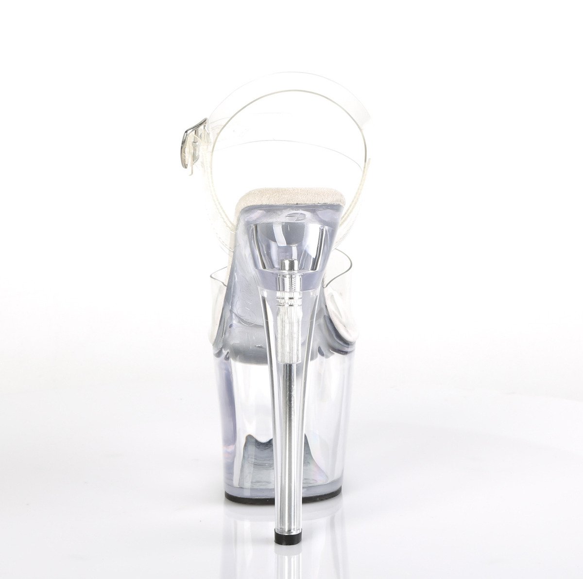 Pleaser Radiant-708 C/M - Průhledné sandály na vysoké platformě
