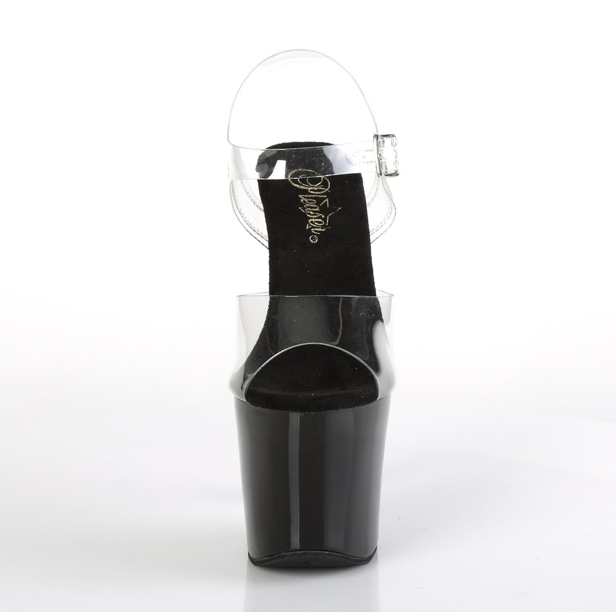 Pleaser Radiant-708 C/B - Průhledné sandály na vysoké platformě