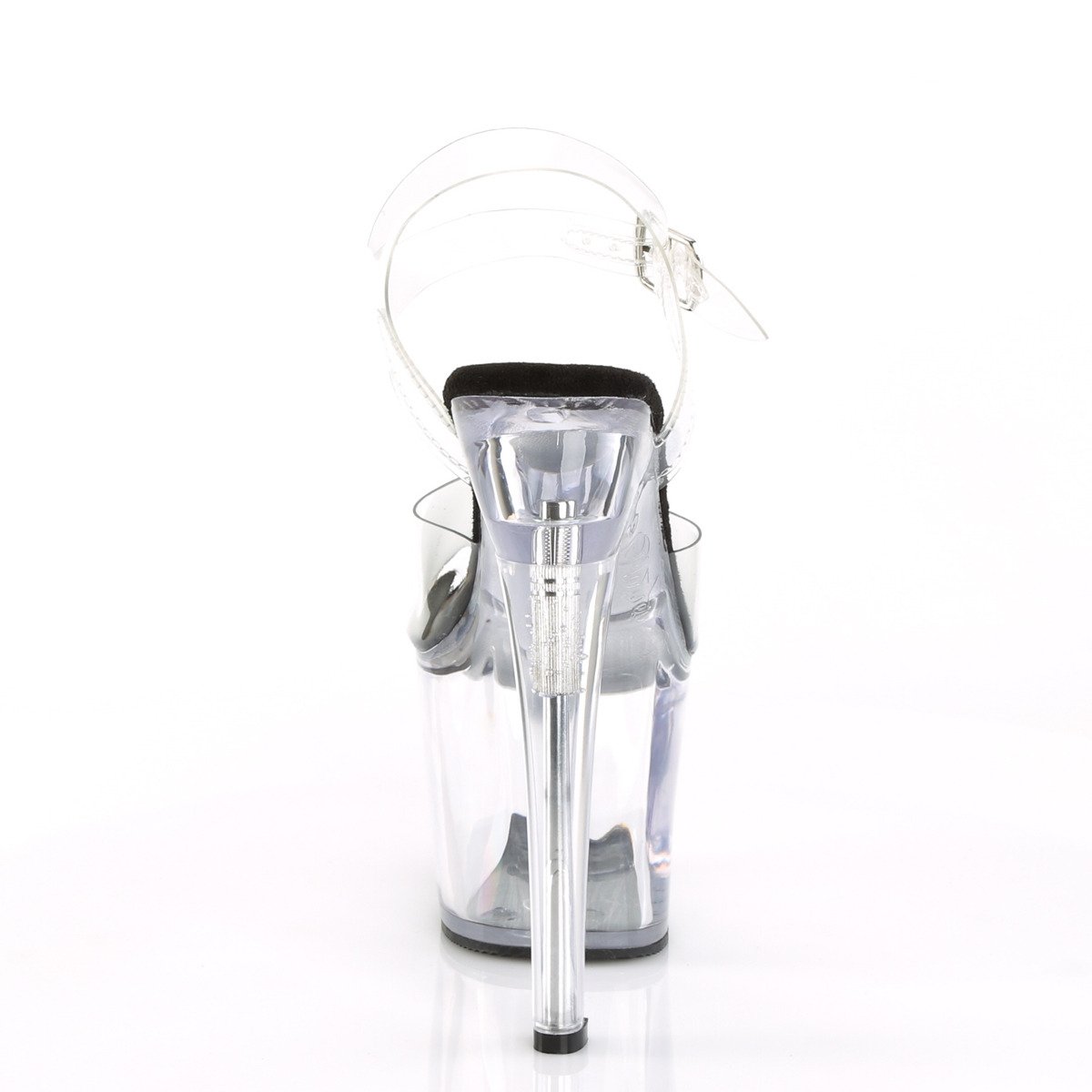 Pleaser Radiant-708 C-B/C - Průhledné sandály na vysoké platformě