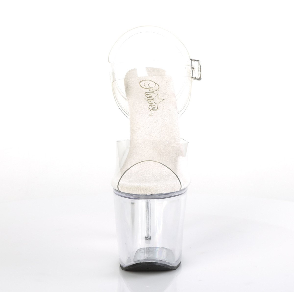 Pleaser Radiant-708 C/M - Průhledné sandály na vysoké platformě