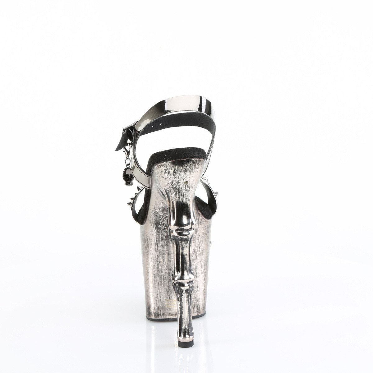 Pleaser Rapture-812-LT PWTPU/M - Stříbrné svítící sandály na vysoké platformě