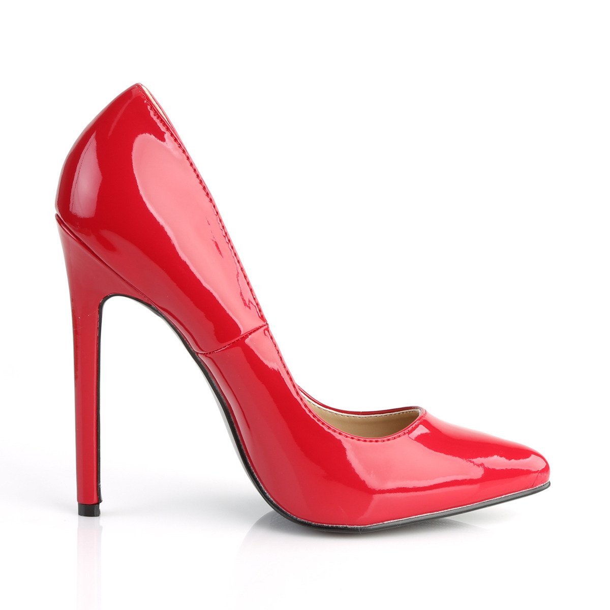 Pleaser Sexy-20 R - Lesklé červené lodičky na vysokém podpatku