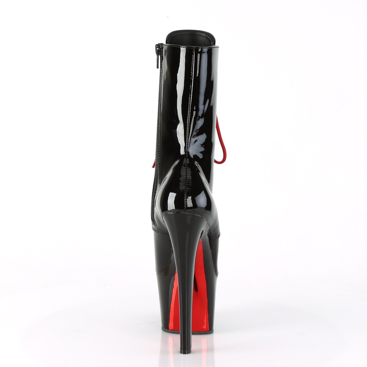 Pleaser Sky-1020TT B/B-RCH - Lesklé černé kotníkové kozačky na vysoké platformě