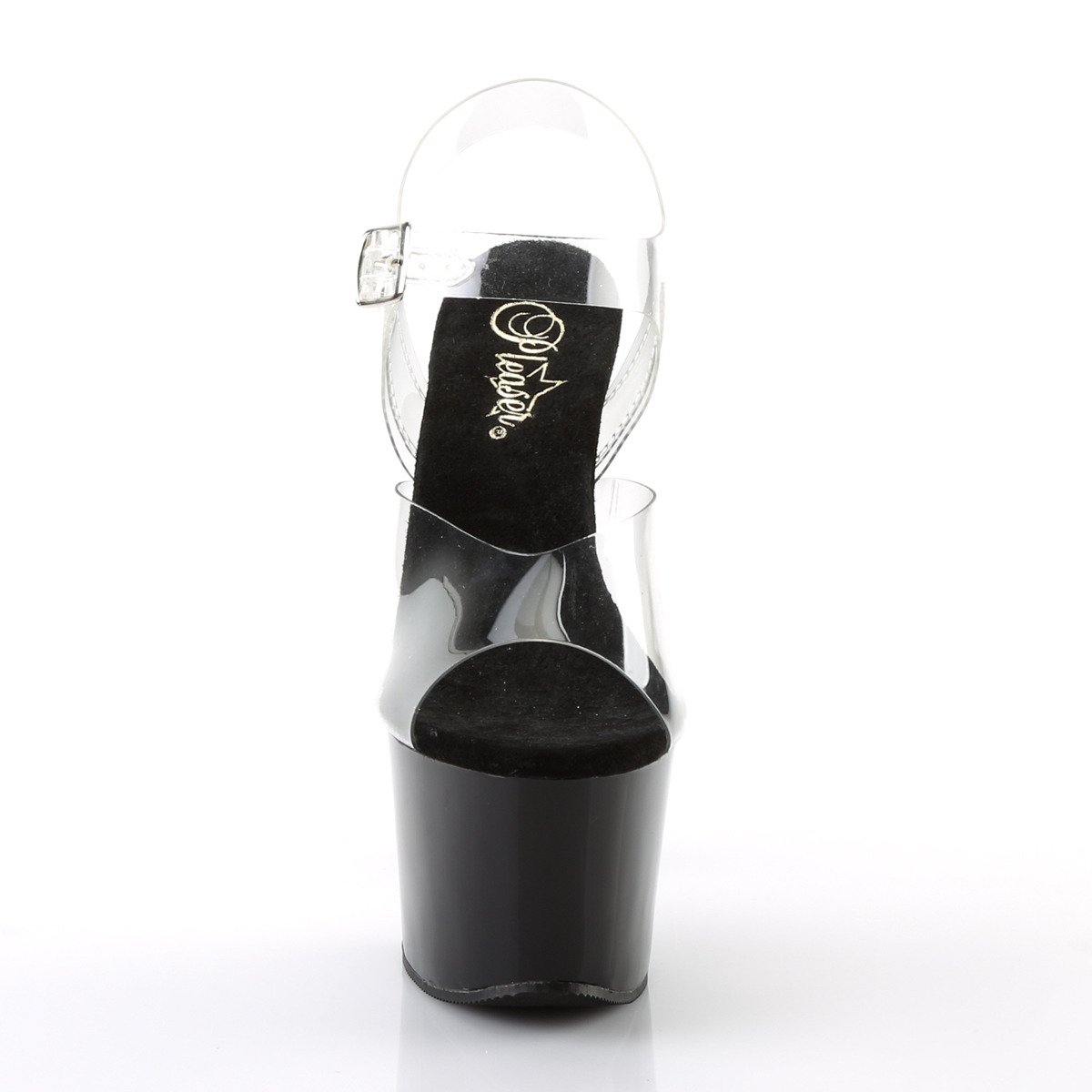 Pleaser Sky-308 C/B - Průhledné sandály na vysoké platformě