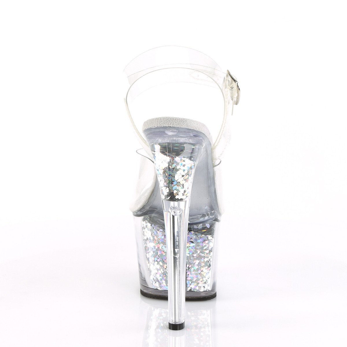 Pleaser Sky-308GF C/SG - Průhledné sandály na vysoké platformě