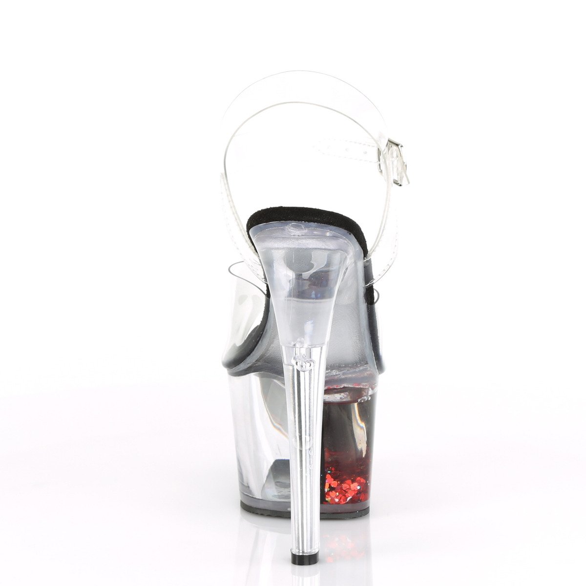 Pleaser Sky-308WHG C/B-RG - Průhledné sandály na vysoké platformě