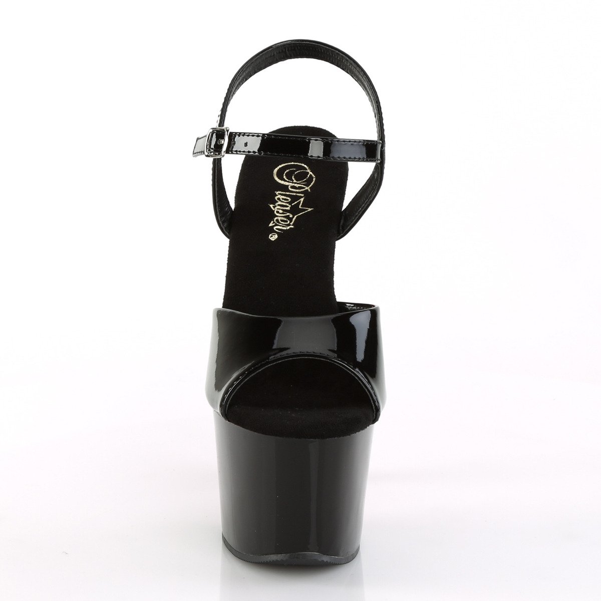 Pleaser Sky-309CHRS B/B-RRS - Lesklé černé sandály na vysoké platformě