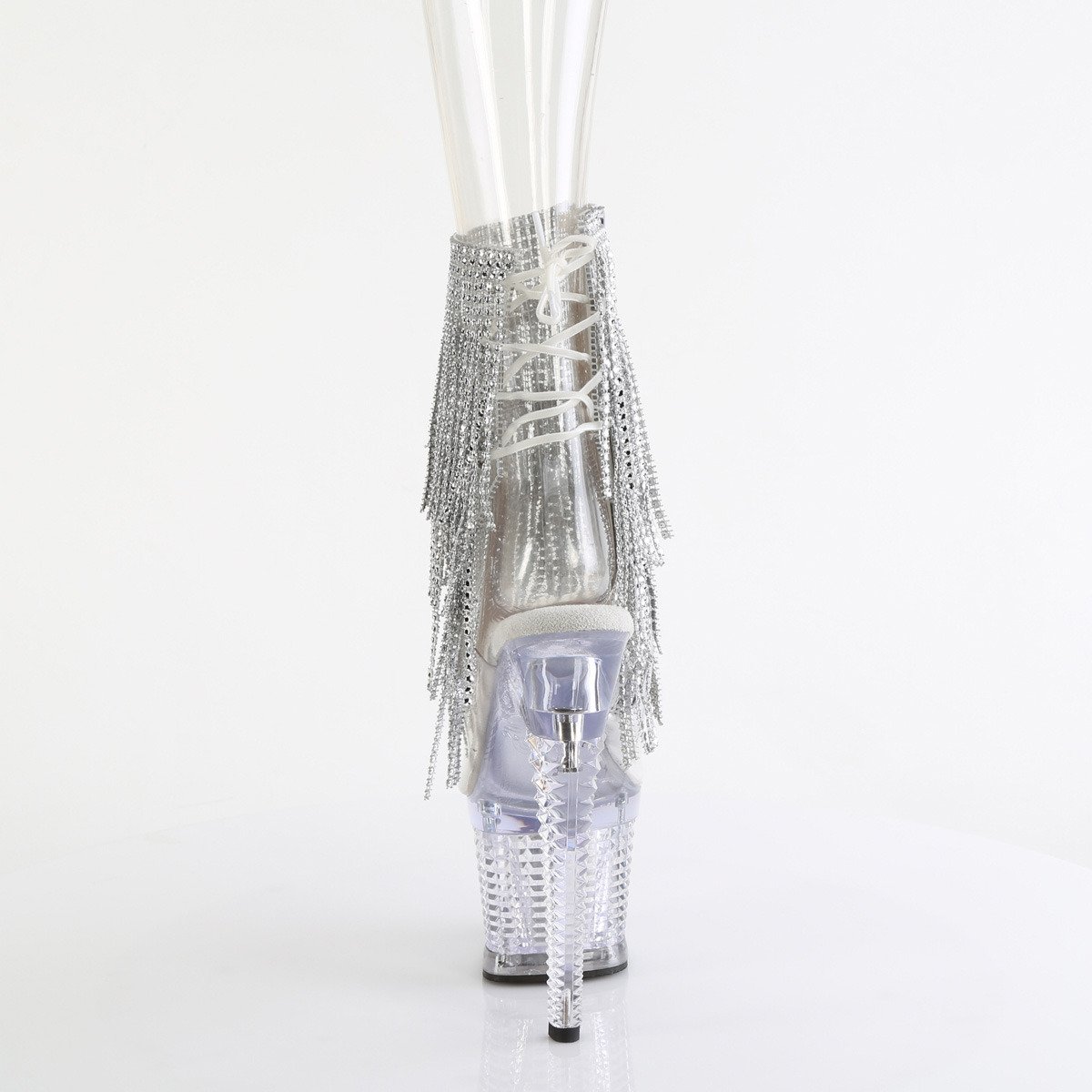 Pleaser Spectator-1017RSF C-S/C - Průhledné boty s páskem přes kotník na vysoké platformě