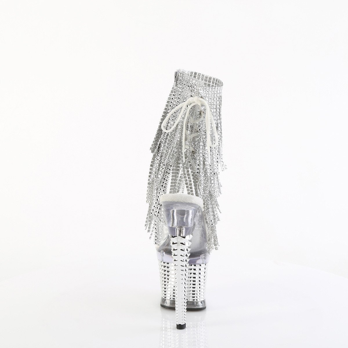 Pleaser Spectator-1017RSF C-S/CSCH - Průhledné boty s páskem přes kotník na vysoké platformě