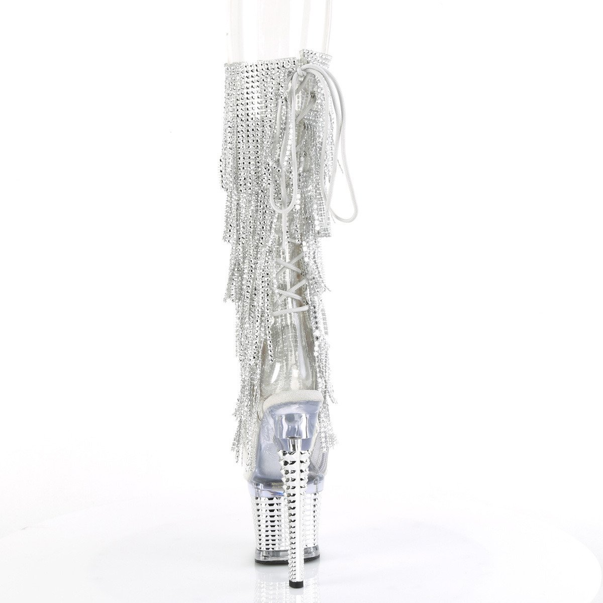 Pleaser Spectator-2017RSF C-S/CSCH - Průhledné kozačky s otevřenou špičkou na vysoké platformě