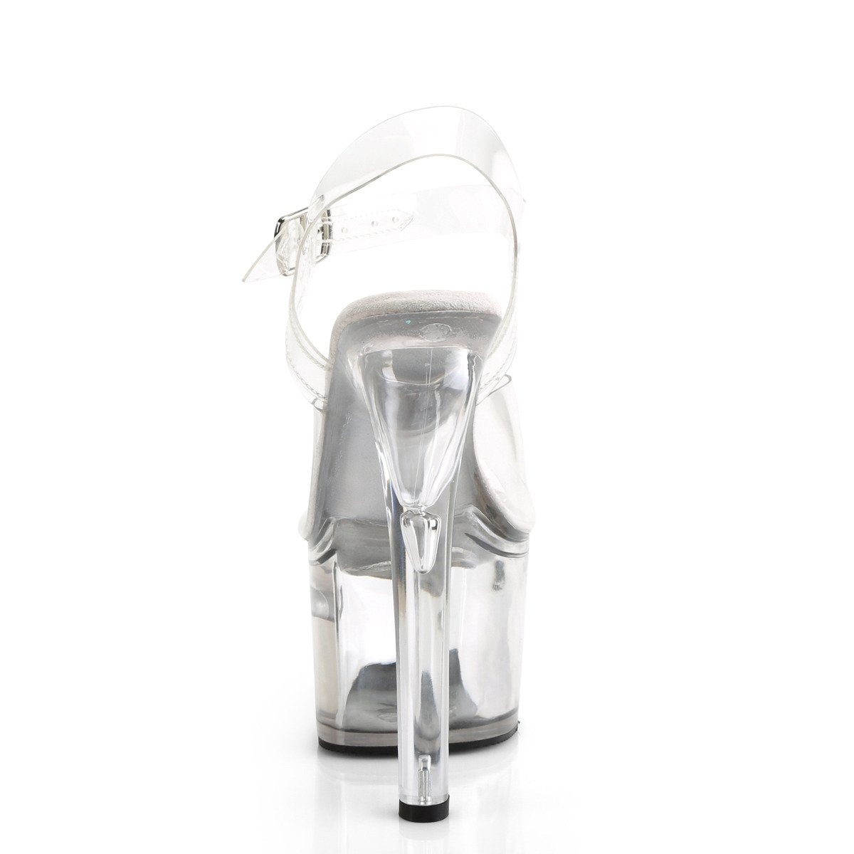Pleaser Tipjar-708-2 C/M - Průhledné sandály na vysoké platformě