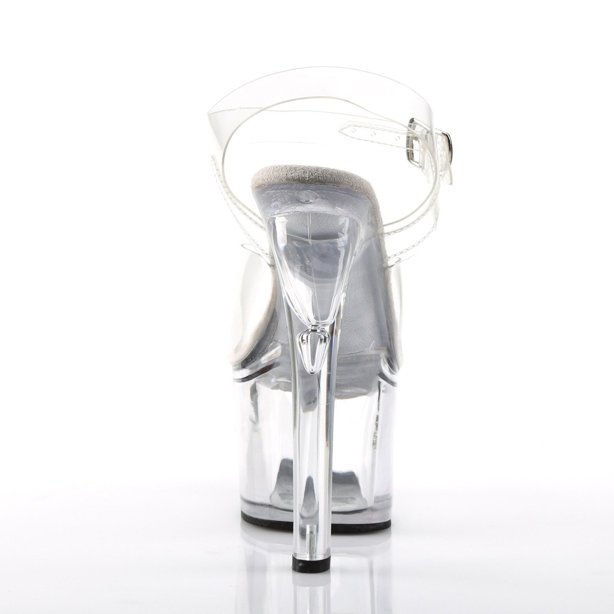 Pleaser Treasure-708 C/M - Průhledné sandály na vysoké platformě