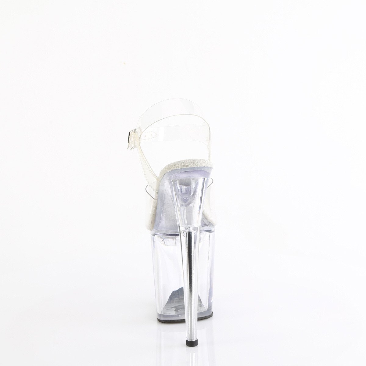 Pleaser Treasure-808FLA C/M - Průhledné sandály na vysoké platformě