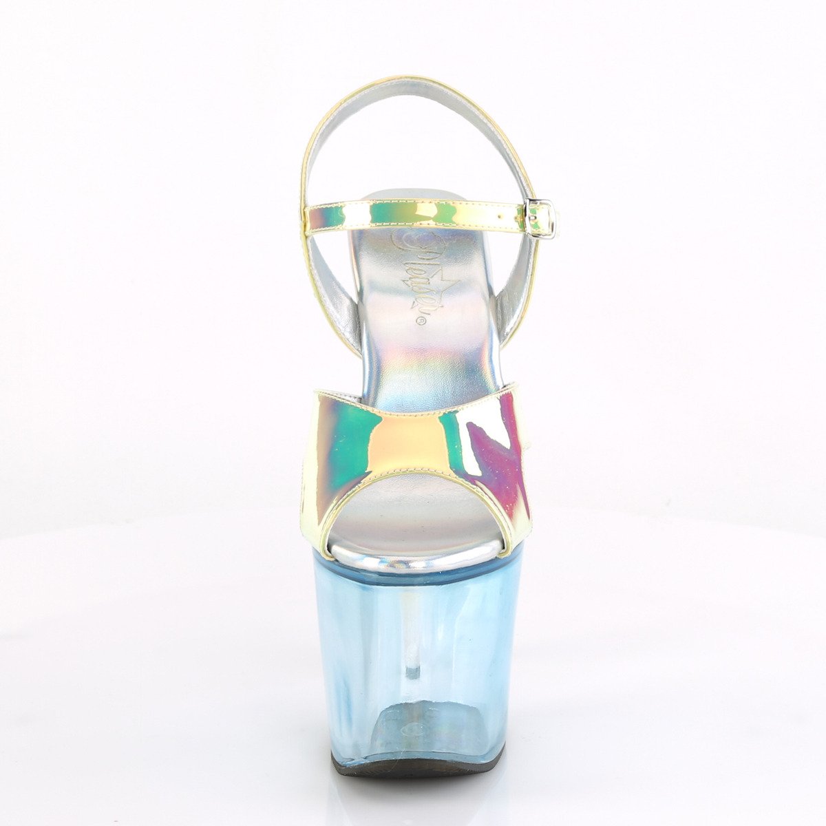 Pleaser Unicorn-711T GRNTPU/BB - Zelené sandály na vysoké platformě