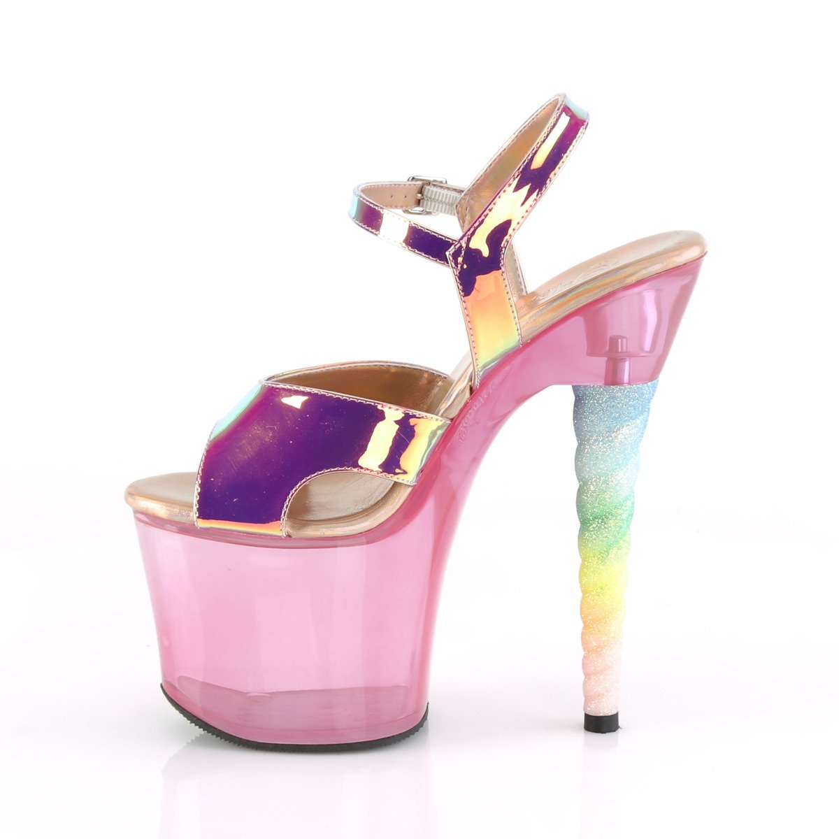 Pleaser Unicorn-711T PNTPU/BGUMPN - Růžové sandály na vysoké platformě