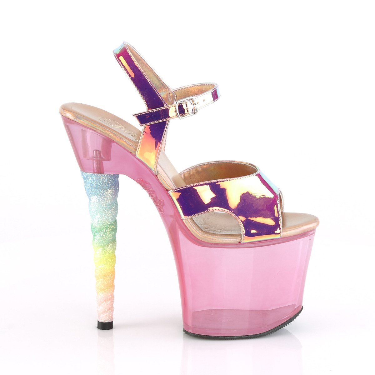 Pleaser Unicorn-711T PNTPU/BGUMPN - Růžové sandály na vysoké platformě