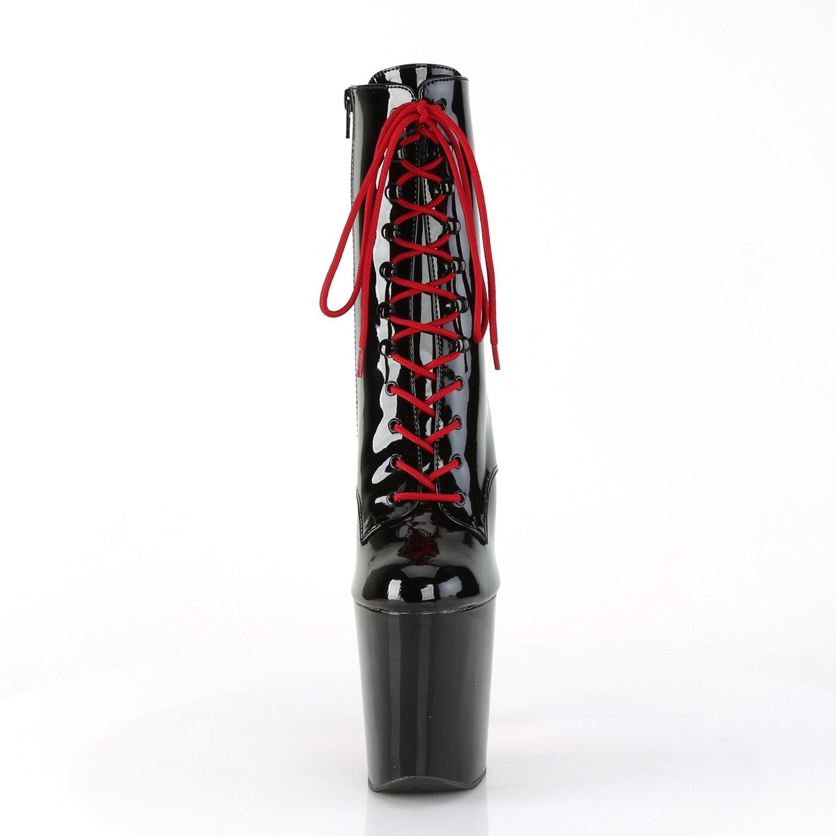 Pleaser Xtreme-1020TT B/B-RCH - Lesklé černé kotníkové kozačky na vysoké platformě