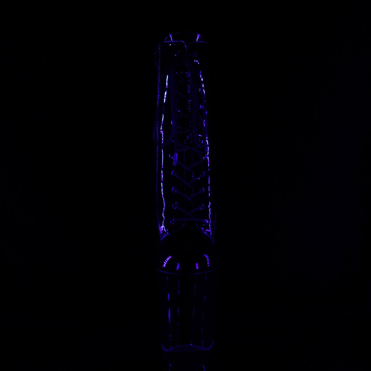 Pleaser Xtreme-1020TT B/B-NHP - Lesklé černé kotníkové kozačky na vysoké platformě