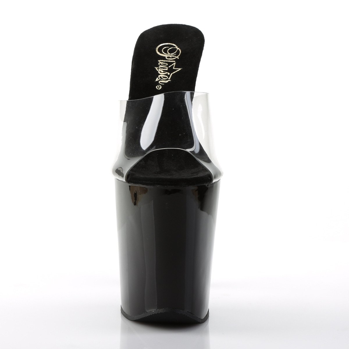 Pleaser Xtreme-801 C/B - Průhledné sandály na vysoké platformě