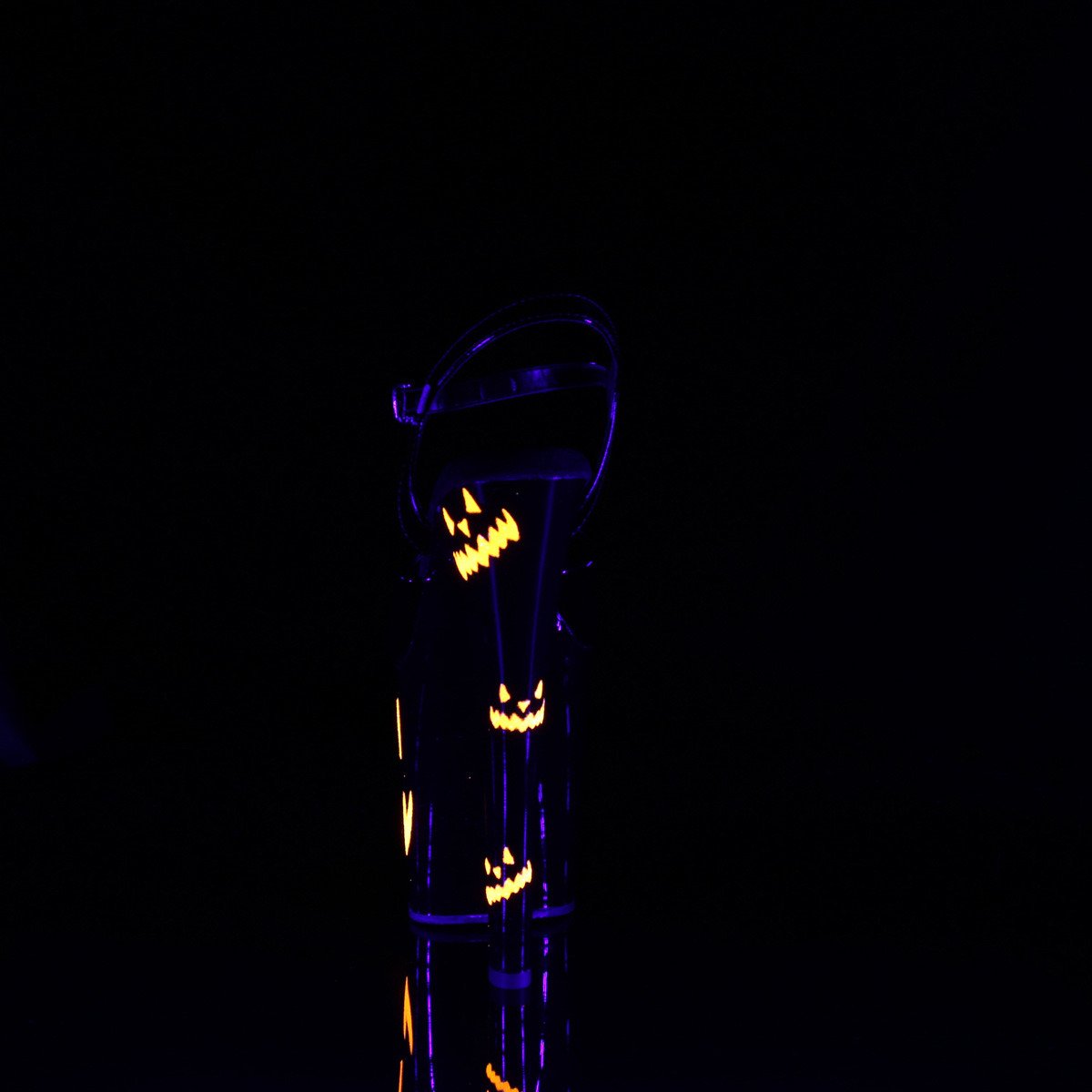 Pleaser Xtreme-809JOL B/B-NOG - Lesklé černé sandály na vysoké platformě