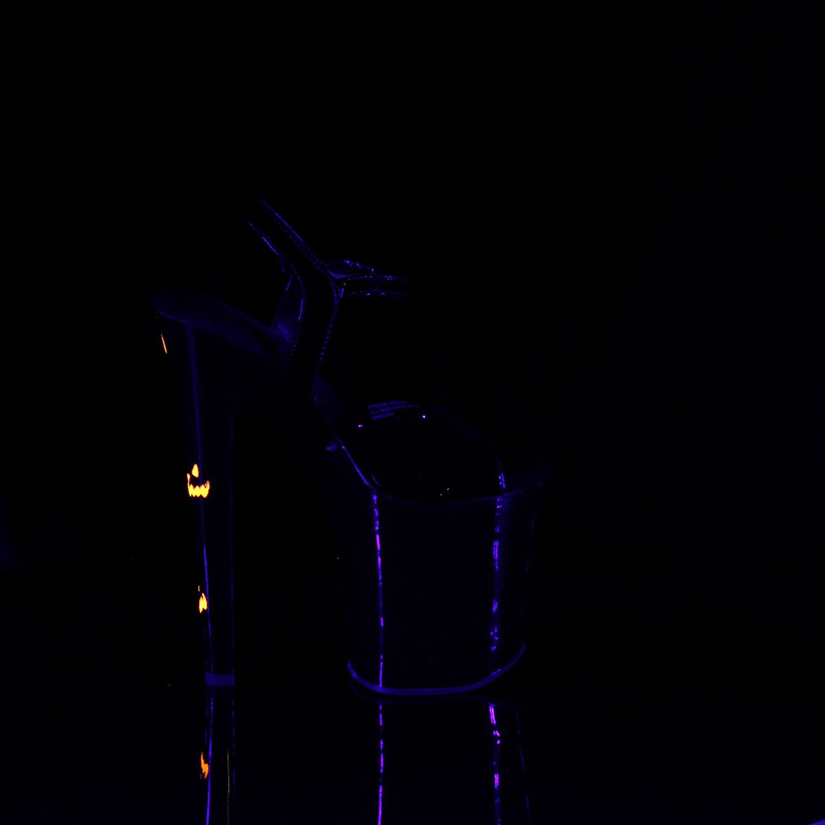 Pleaser Xtreme-809JOL B/B-NOG - Lesklé černé sandály na vysoké platformě