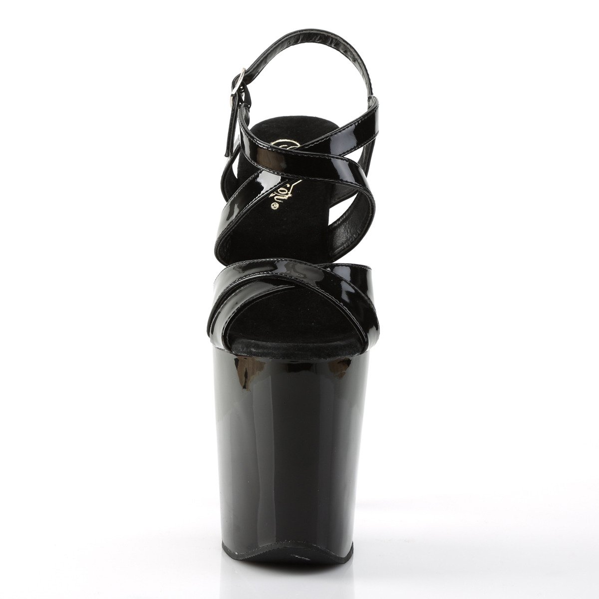 Pleaser Xtreme-872 B/M - Lesklé černé sandály na vysoké platformě