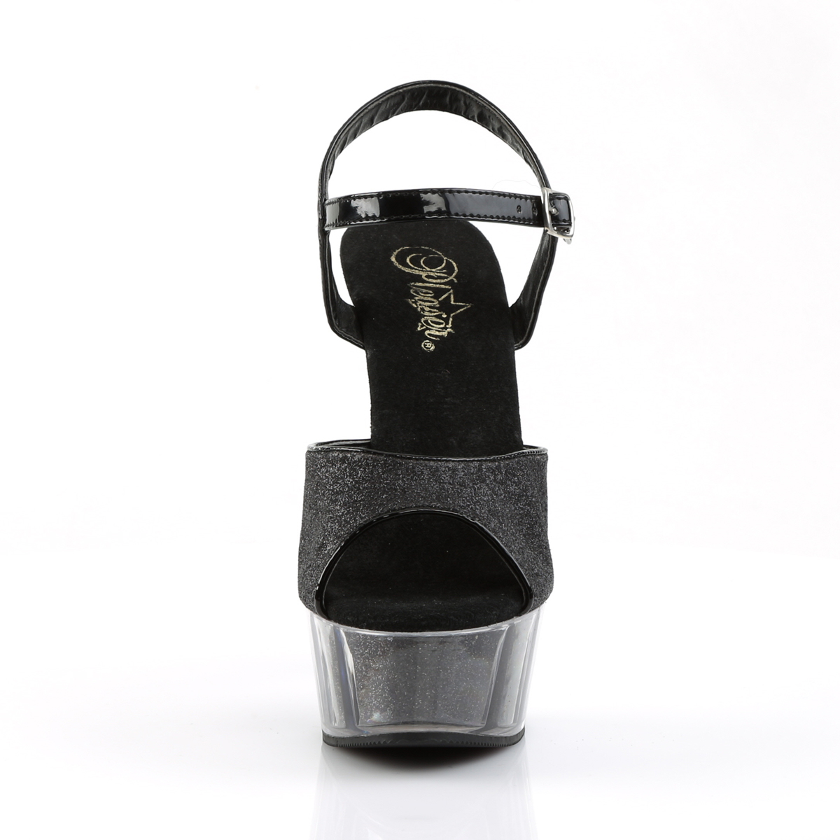 Pleaser Delight-609-5G B/M - Černé sandály na platformě s vysokými podpatky