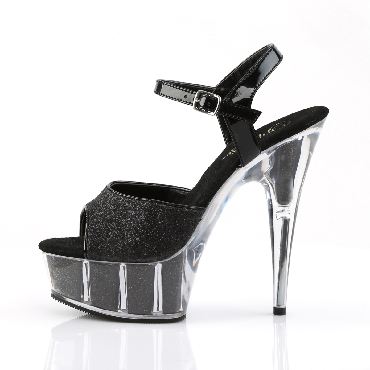 Pleaser Delight-609-5G B/M - Černé sandály na platformě s vysokými podpatky