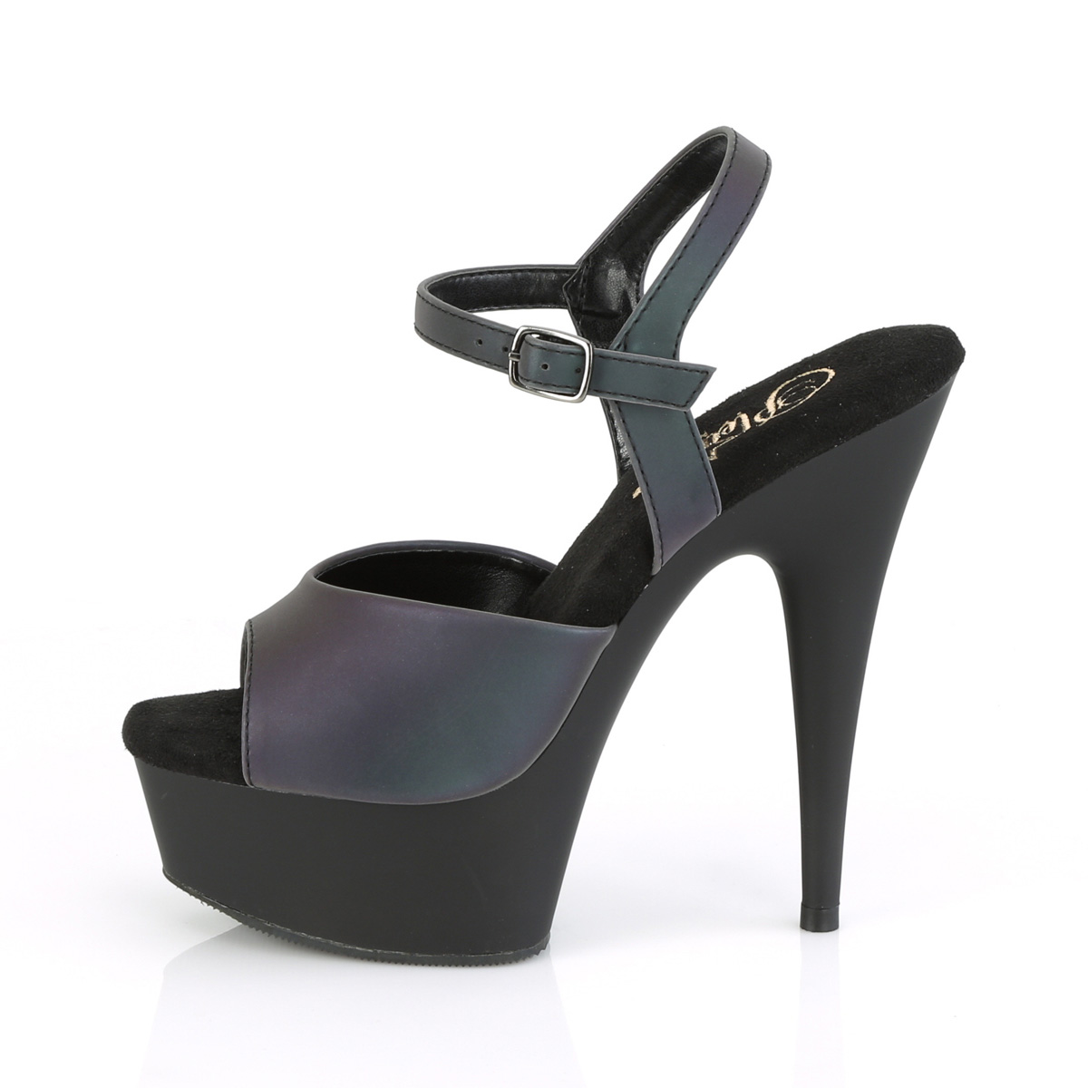 Pleaser Delight-609REFL GNREFL/B - Modré sandály na platformě s vysokými podpatky