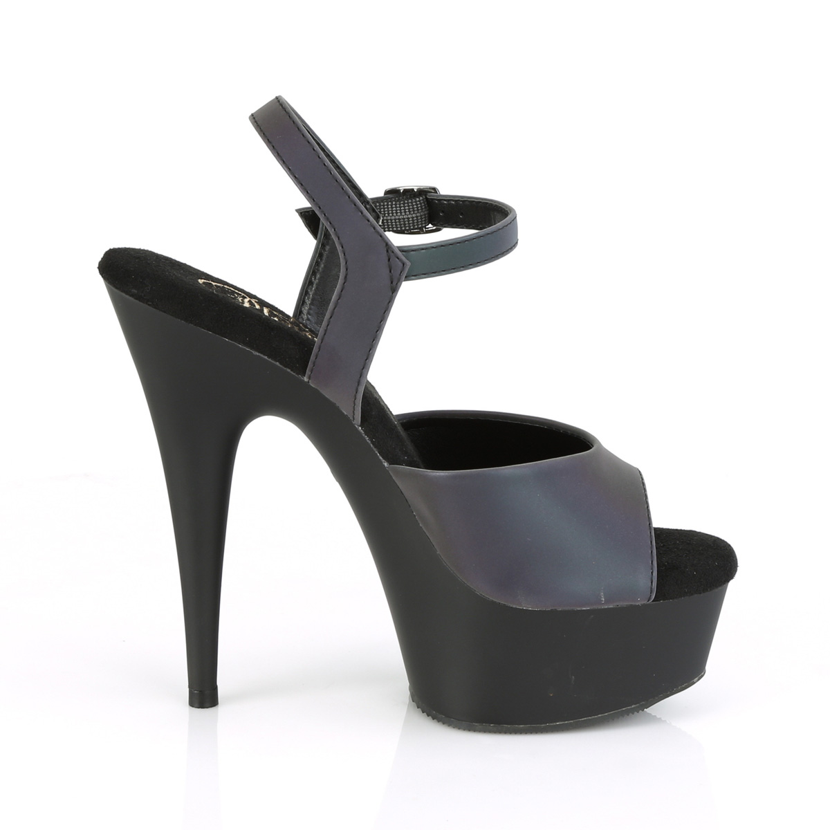 Pleaser Delight-609REFL GNREFL/B - Modré sandály na platformě s vysokými podpatky