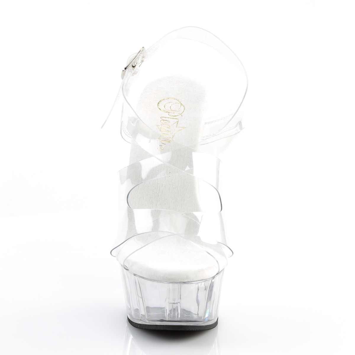 Pleaser Delight-630 C/M - Průhledné sandály na platformě s vysokými podpatky