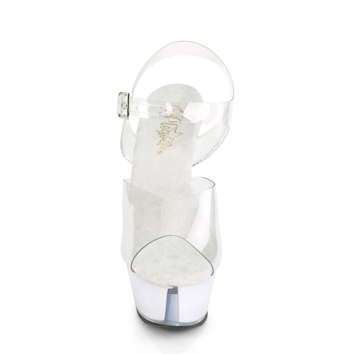 Pleaser Echolite-208 C/WGLOW - Průhledné sandály na platformě s vysokými podpatky