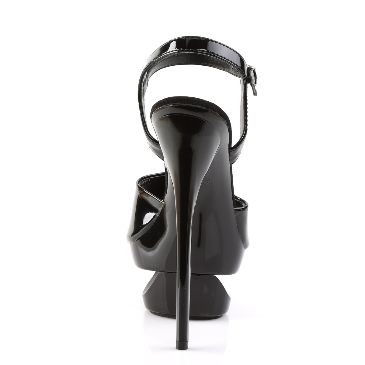 Pleaser Eclipse-609 B/M - Lesklé černé sandály na platformě s vysokými podpatky