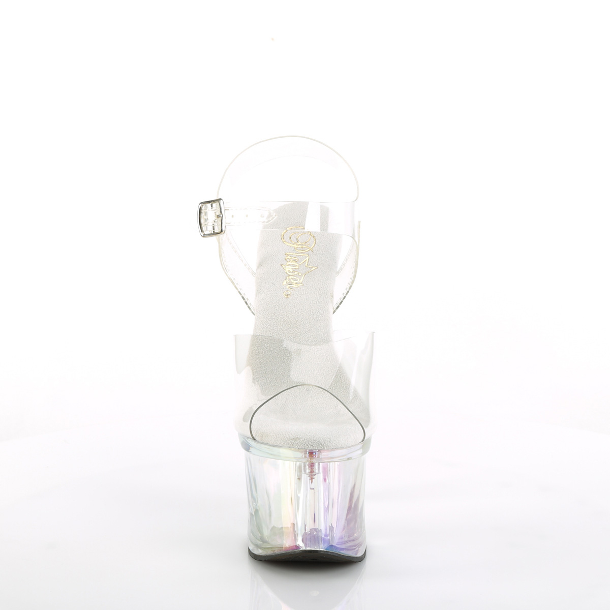 Pleaser Esteem-708RBP C/CHG - Průhledné sandály na vysoké platformě