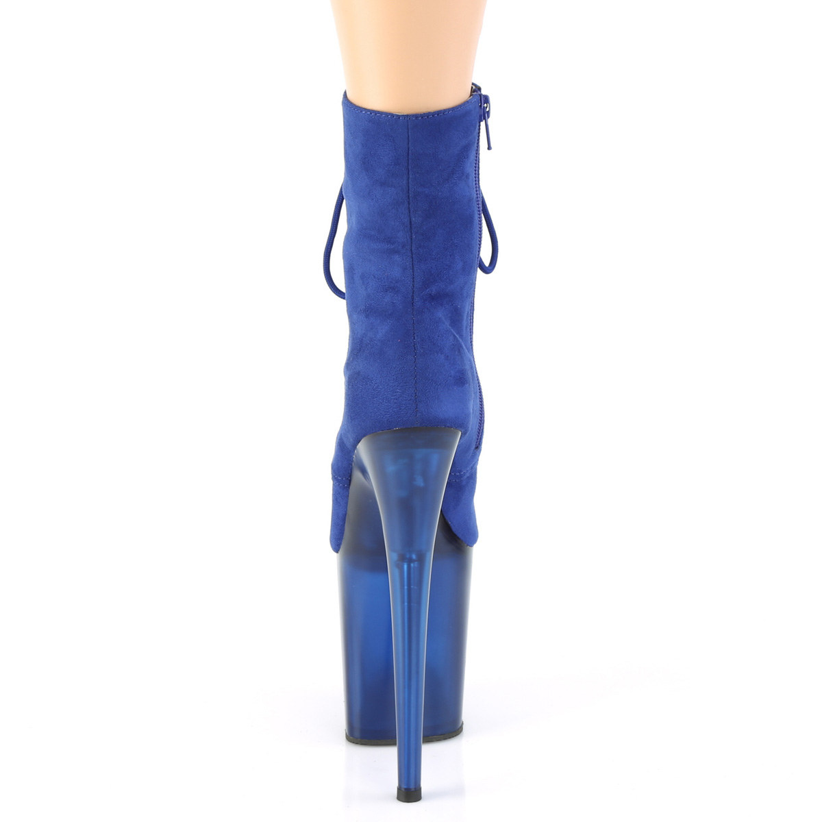 Pleaser Flamingo-1020FST BLFS/BL - Modré kotníkové kozačky na vysoké platformě