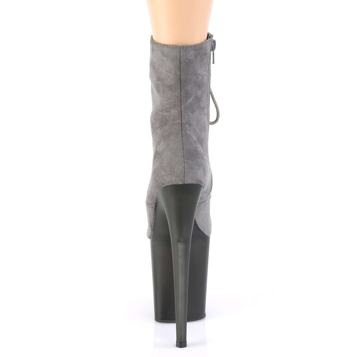 Pleaser Flamingo-1020FST GYFS/GY - Šedé kotníkové kozačky na vysoké platformě