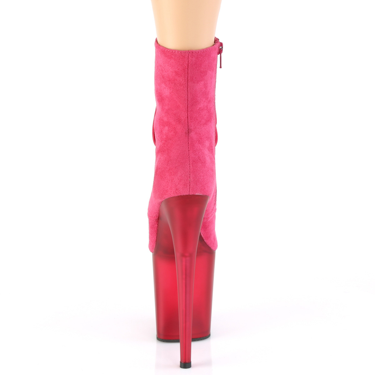 Pleaser Flamingo-1020FST HPFS/HP - Růžové kotníkové kozačky na vysoké platformě