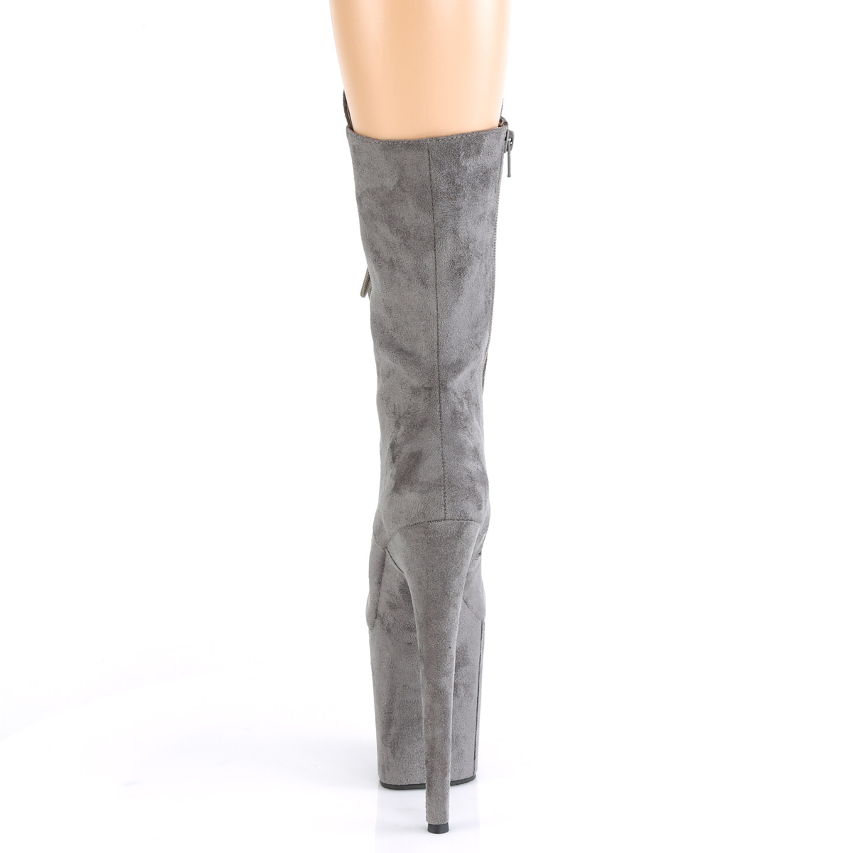 Pleaser Flamingo-1050FS GYFS/M - Šedé kotníkové kozačky na vysoké platformě