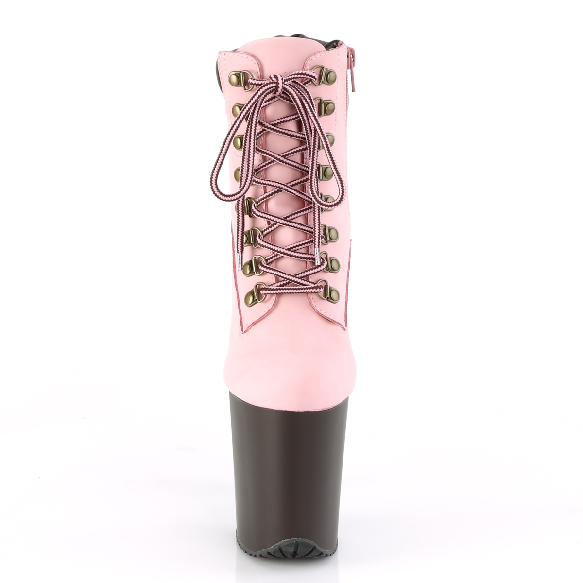 Pleaser Flamingo-800TL-02 BPNB/DB - Růžové kotníkové kozačky na vysoké platformě