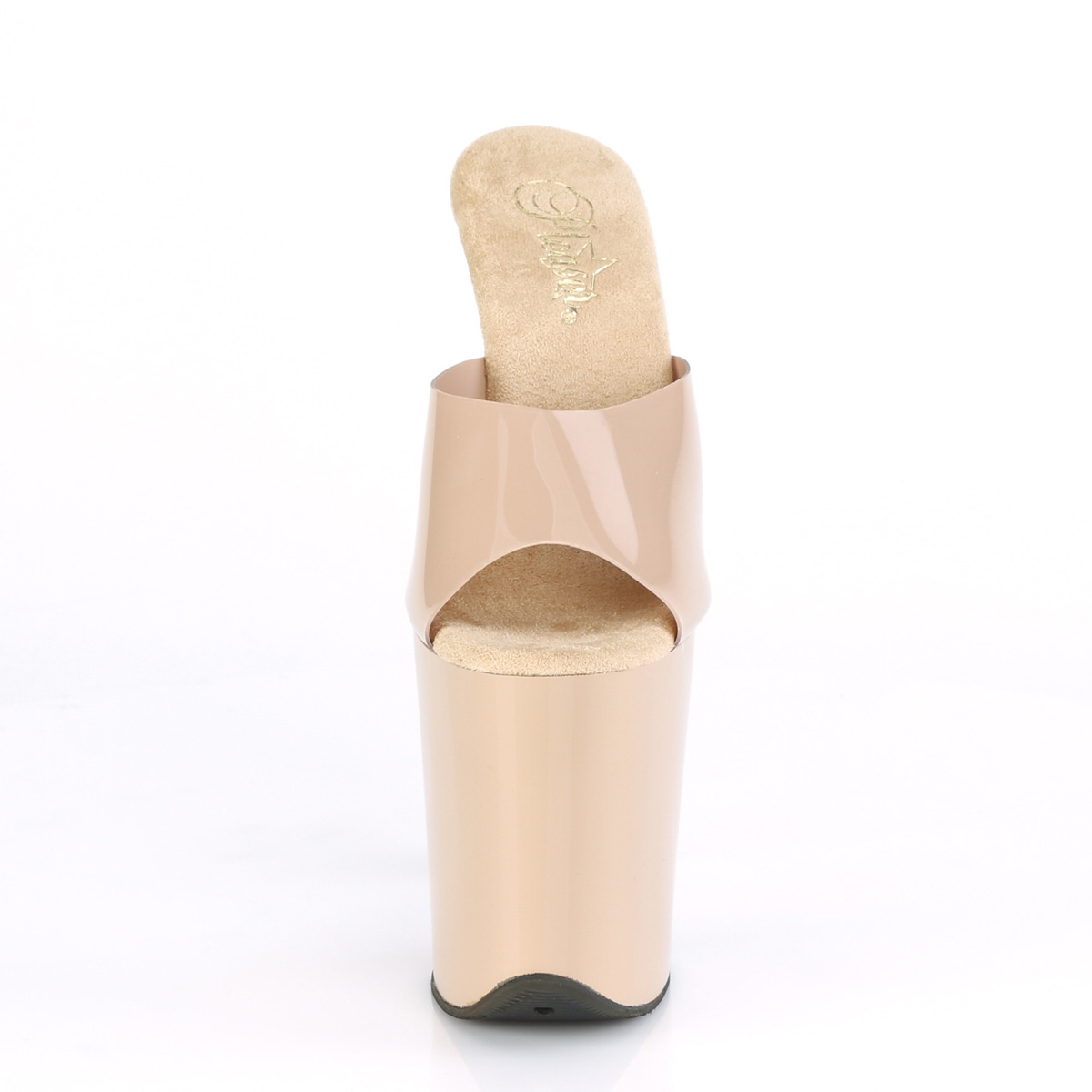 Pleaser Flamingo-801N CRTPU/M - Béžové sandály na vysoké platformě