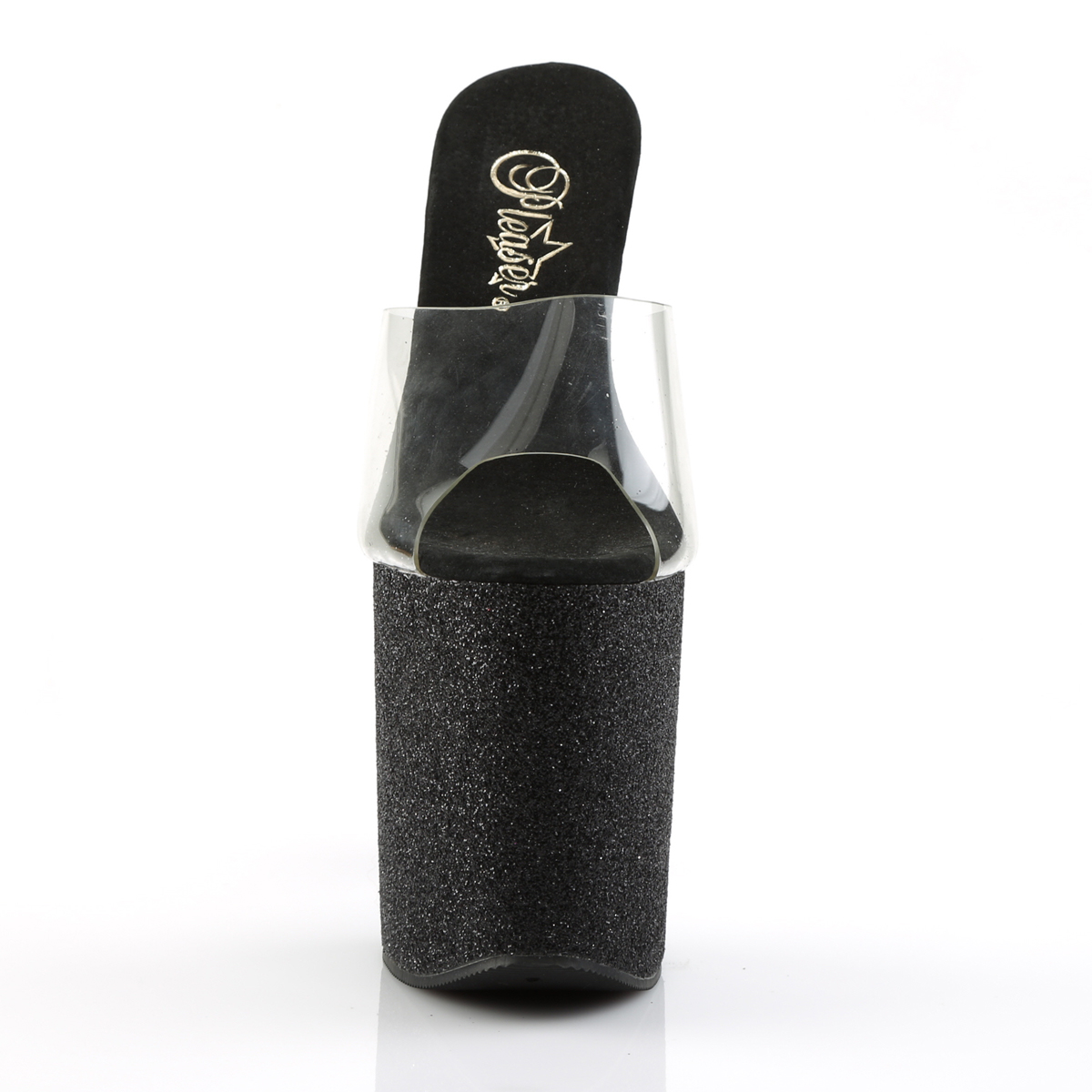 Pleaser Flamingo-801SDG C/BG - Průhledné sandály na vysoké platformě