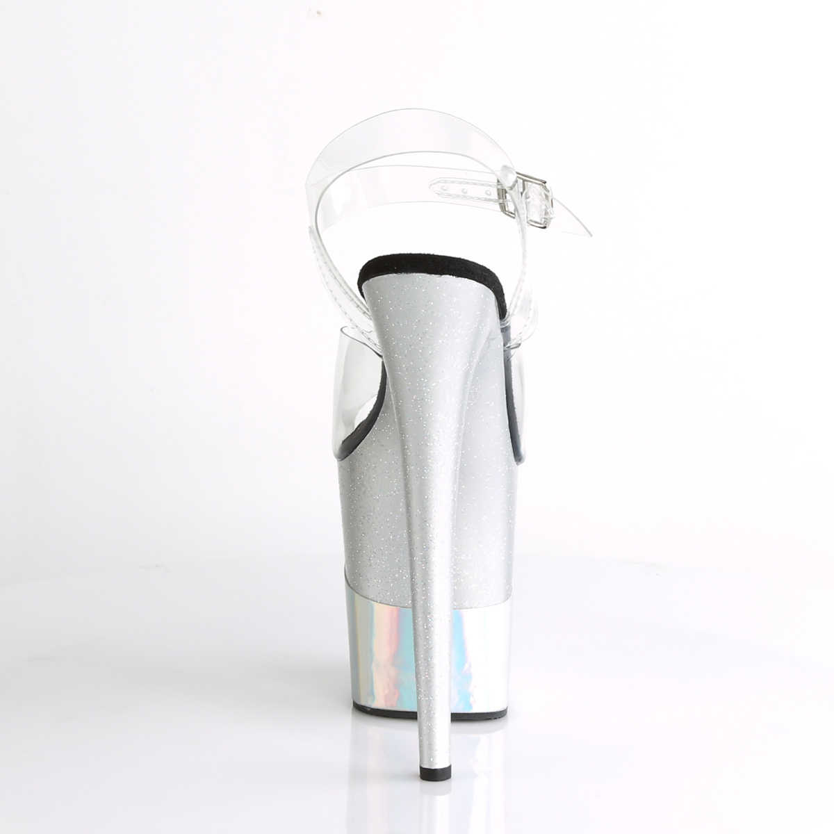 Pleaser Flamingo-808-2HGM C/SGHG - Průhledné sandály na vysoké platformě