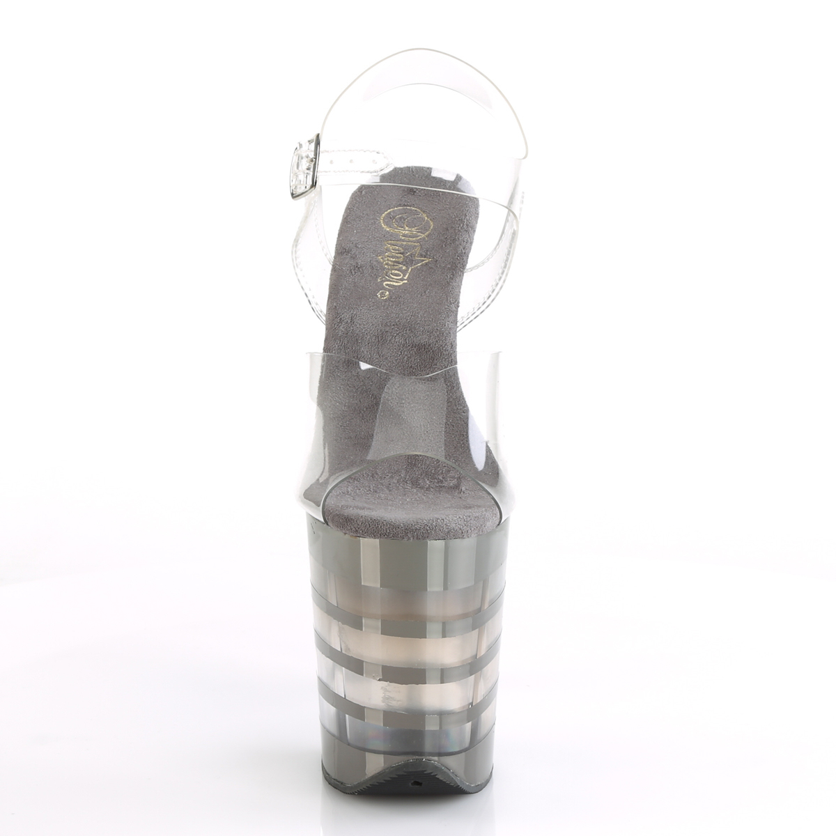 Pleaser Flamingo-808CHLN C/PWCH - Průhledné sandály na vysoké platformě